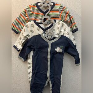 Luvable Friends Navy and Striped Baby Onesies